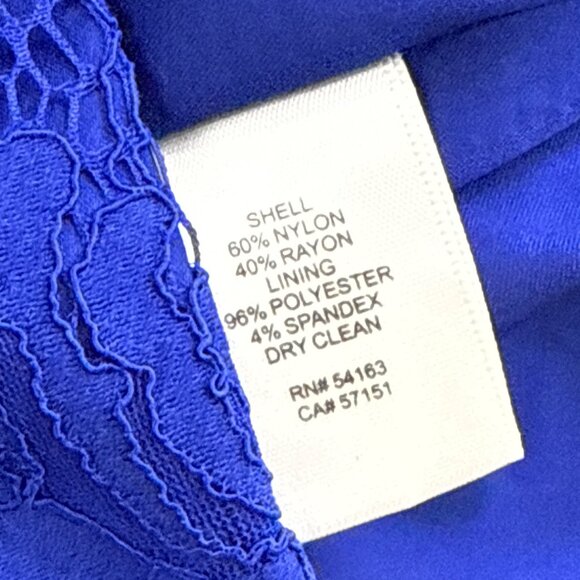 Eliza J Womens One-Shoulder Royal Blue Lace Sheath Dress Sz 4 - New - Picture 8 of 9